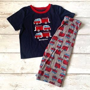 Carters 24m Boys Firetruck Pajamas Set Navy Blue Red Kids Pjs